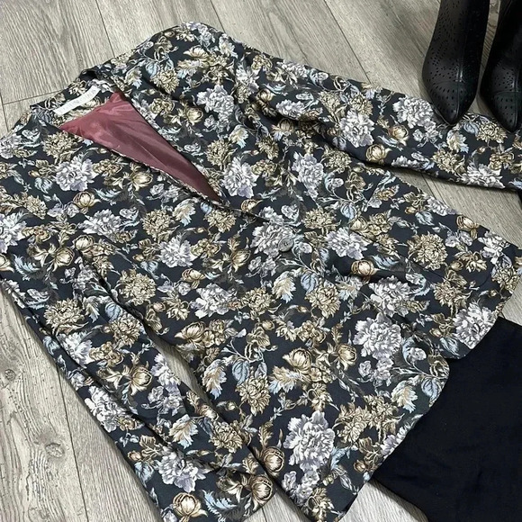 Vintage 1990 Floral One Button Blazer - Picture 9 of 10